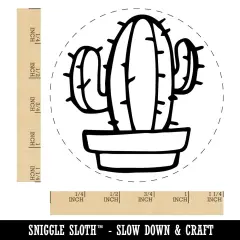 Hand Drawn Cactus Doodle Rubber Stamp for Stamping Crafting Planners