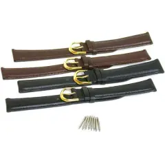 48 1/4" Black & Brown Leather Watch Bands Watchband Watchbands w/ Springbars