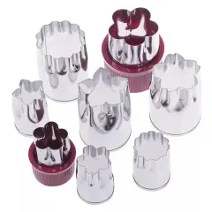 Set of 8 Pcs Stainless Steel Flower Shape Rice Vegetable Fruit Cutter Mold