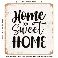 DECORATIVE METAL SIGN - Home Sweet Home - 3- Vintage Rusty Look