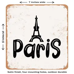 DECORATIVE METAL SIGN - Paris- Vintage Rusty Look