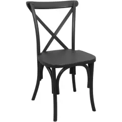Emma and Oliver 2-pack Resin X-Back Chair Black