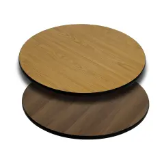 Emma and Oliver 30" Round Table Top with Reversible Laminate Top Natural/Walnut