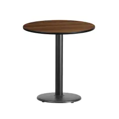 Emma and Oliver 24" Round Laminate Table Top with 18" Round Table Height Base Walnut