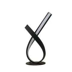 Yeah Depot 17" Abstract Upright Ribbon Bow LED Metal Table Lamp Black