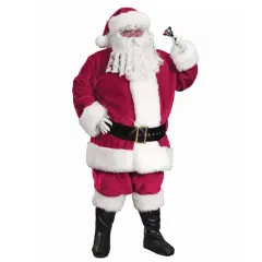 Fun World White and Red Regency Plush Santa Claus Unisex Adult Christmas Costume Suit - Plus Size