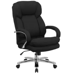 Emma and Oliver 24/7 500 lb. Big & Tall Executive Swivel Ergonomic Office Chair with Loop Arms Black Fabric