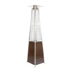 Merrick Lane Stainless Steel Pyramid Shape Portable Outdoor Patio Heater - 7.5 Feet Tall Bronze