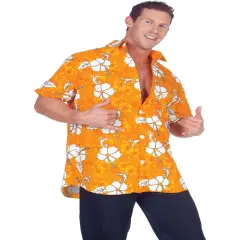 Men's Orange Hawaiian Sunset Costume Shirt