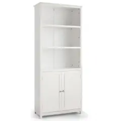 Bookcase Shelving Storage Wooden Standing Cabinet Unit Display with Doors White