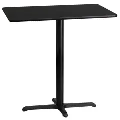 Emma and Oliver 24"x42" Rectangular Laminate Bar Table with 23.5"x29.5" Base Black
