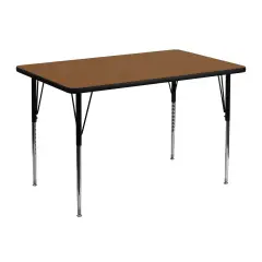 Emma and Oliver 30x48 Rectangle HP Laminate Adjustable Activity Table Oak