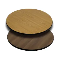 Emma and Oliver 36" Round Table Top with Reversible Laminate Top Natural/Walnut