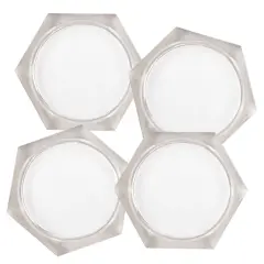 Hexagon , Set of 4 Acrylic Coasters Multicolor