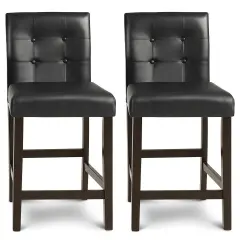 Set of 2 PVC Leather Bar Stools
