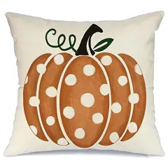 GEEORY Fall Pillow Covers 18x18 inch Polka Dots Pumpkin Throw Pillow Covers for Fall Thanksgiving Decorations Fall Party Pillows Decorative Pillow Covers for Couch Sofa