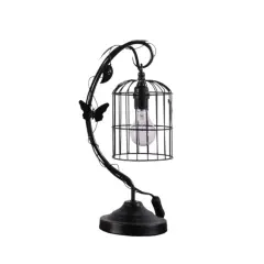 Yeah Depot 17.5" Iris Black Butterfly Garden Metal Table Lamp