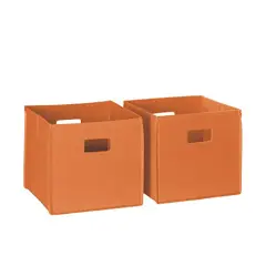 RiverRidge 2 Pc Folding Storage Bin Set, No Size, Orange, 2 Count