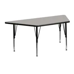 Emma and Oliver 22.5x45 Trapezoid HP Laminate Preschool Activity Table Gray