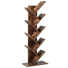Costway Tree Bookshelf 8-Tier Bookcase Free Standing Book Rack Display Stand