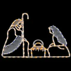 Northlight 30" Lighted Holy Family Nativity Scene Christmas Window Silhouette White