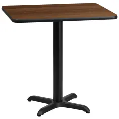 Emma and Oliver 24"x30" Rectangular Laminate Table with 22"x22" Table Height Base Walnut