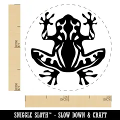 Tribal Frog Self-Inking Rubber Stamp for Stamping Crafting Planners Pink