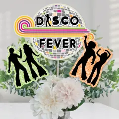 Big Dot of Happiness 70's Disco - 1970s Disco Fever Party Centerpiece Sticks - Table Toppers - Set of 15