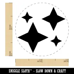 Shiny Sparkle Stars Self-Inking Rubber Stamp for Stamping Crafting Planners Green