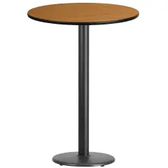 Emma and Oliver 30" Round Laminate Table Top with 18" Round Bar Height Table Base Natural