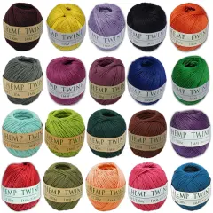 Hemptopia, Hemp Twine Ball, 430ft, 20lb test strength, Multiple colors, All Natural Orange
