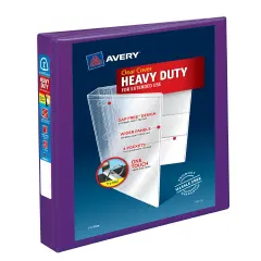 Avery Heavy-Duty View 3 Ring Binder, 1" One-Touch EZD Rings, 1 Purple Binder (79771)