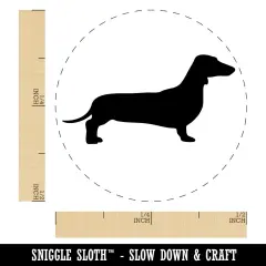 Smooth Haired Dachshund Dog Solid Self-Inking Rubber Stamp for Stamping Crafting Planners Fuchsia