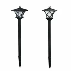 Solar Power Light Lamp Post Lantern 2-in-1 Yard Stake Outdoor Garden Lighting 5'