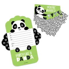 Big Dot of Happiness Party Like a Panda Bear - Fill-In Cards - Baby Shower or Birthday Party Fold and Send Invitations - Set of 8