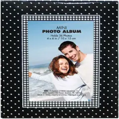 MBI Photo Brag Book 4"X6"-Black W/White Dots
