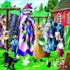 Sunsout Quilter's Clothesline 1000 pc Jigsaw Puzzle 38864