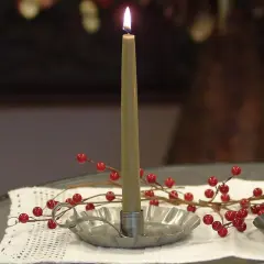 Sunshine Candleworks Holiday Bayberry 9 inch Olive Green Taper Candle Set of 2