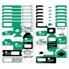 Big Dot of Happiness Green Grad Best is Yet to Come Assorted Green Graduation Party Gift Tag Labels To and From Stickers 12 Sheets 120 Stickers