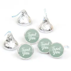 Big Dot of Happiness Sage Green Elegantly Simple - Guest Party Favors Round Candy Sticker Favors - Labels Fits Chocolate Candy (1 sheet of 108)