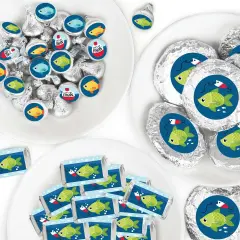 Big Dot of Happiness Let's Go Fishing - Fish Themed Birthday Party or Baby Shower Candy Favor Sticker Kit - 304 Pieces