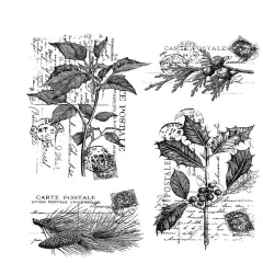 Tim Holtz Cling Stamps 7"X8.5"-Festive Collage