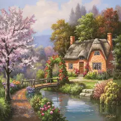 Sunsout Spring Creek Cottage 500 pc Jigsaw Puzzle 36656