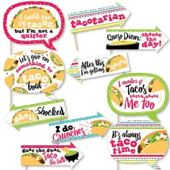 Big Dot of Happiness Funny Taco 'Bout Fun - Fiesta Photo Booth Props Kit - 10 Piece