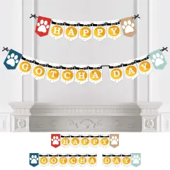 Big Dot of Happiness Happy Gotcha Day - Dog and Cat Pet Adoption Party Bunting Banner - Party Decorations - Happy Gotcha Day