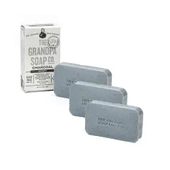 The Grandpa Soap Company Charcoal Detoxify Bar Soap 4.25 Oz Pack of 3