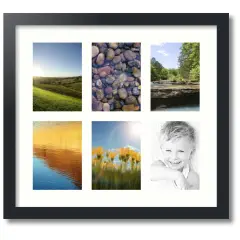ArtToFrames Collage Photo Picture Frame with 6 - 5x7 inch Openings, Framed in Black with Over 62 Mat Color Options and Plexi Glass (CSM-3926-2041)