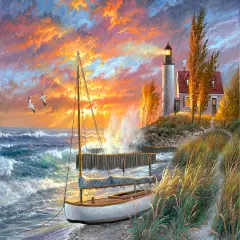Sunsout Point Betsie Lighthouse 550 pc Jigsaw Puzzle 69796