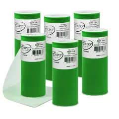 Pack of 6 Decorative Matte Tulle Spool of 6 Inch X 25 Yards Green Multi