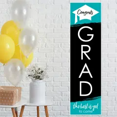 Big Dot of Happiness Teal Graduation Party Door Decoration - Vertical Banner